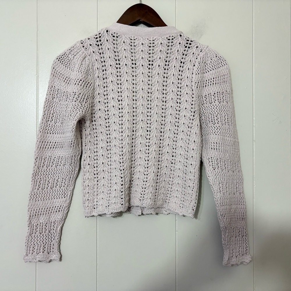 Aritzia Wilfred Splendour Cardigan 100% Open Knit Size 2XS Purple/grayish color - Picture 8 of 12